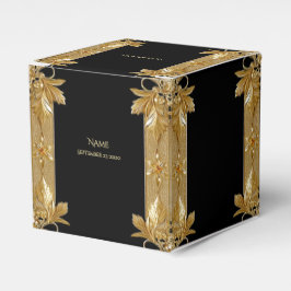 Gold Black Verziert Floral Fevor Box Geschenkschachtel