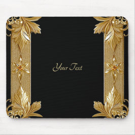 Gold Black Verziert Floral Mousepad