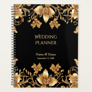 Gold Black Verziert Floral Planner Planer