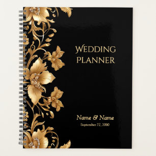 Gold Black Verziert Floral Planner Planer