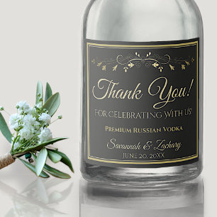 Gold & Black Wedding Liquor Flasche Label Vielen D Alkoholflaschenetikett