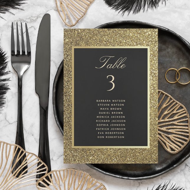 Gold Black Wedding Seating Chart (Von Creator hochgeladen)