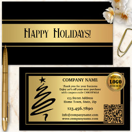 Gold Black Weihnachtsfeiertage Vielen Dank Visitenkarte