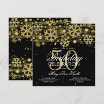 Gold Black Winter Glitzer Glam 50. Geburtstag