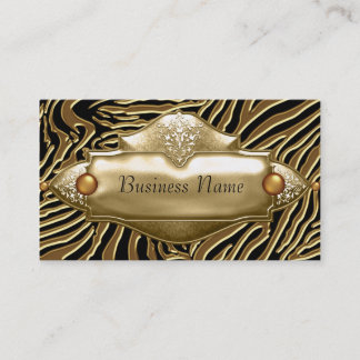 Gold Black Zebra Business Card Visitenkarte