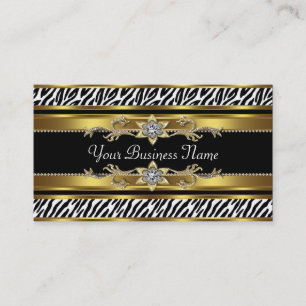 Gold Black Zebra Business Cards Visitenkarte
