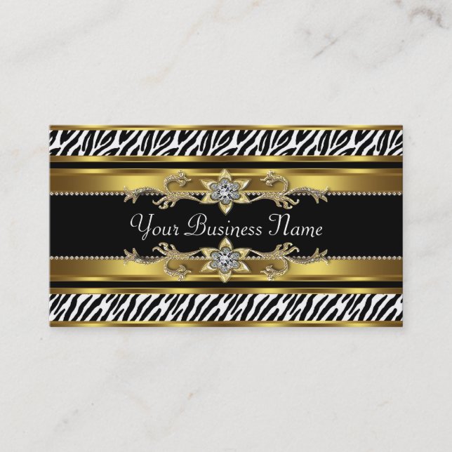 Gold Black Zebra Business Cards Visitenkarte (Vorderseite)