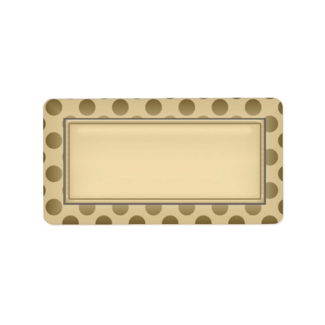 Gold Blank Address Labels::Polka Dots Adressaufkleber (Vorne)