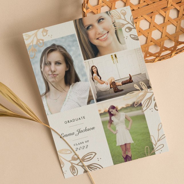 Gold Blätter 4 Foto Grad Bekanntgabe Ankündigung (Von Creator hochgeladen)