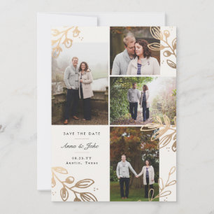 Gold Blätter 4 Foto Save the Date