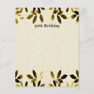Gold Blätter 50. Geburtstag Zwei-seitige Flyer
