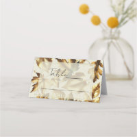 Gold Blätter Almond Beige Hochzeit im Herbst Platz