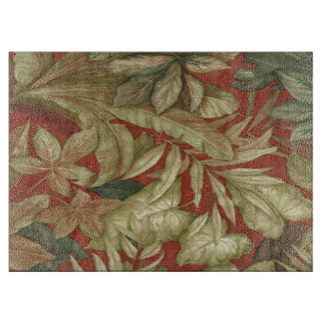 Gold-Blätter auf der Red Cutting Board Schneidebrett (Vorderseite)