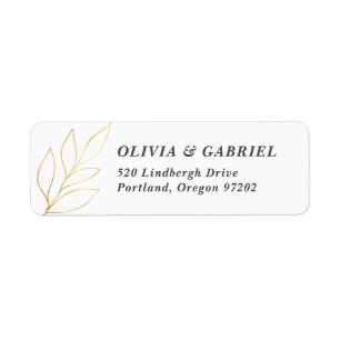 Gold Blätter Elegante luftige Hochzeitsfeier Rücks