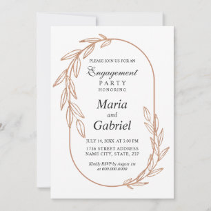 Gold-Blätter. Eleganter Rahmen Luxury Engagement P Einladung