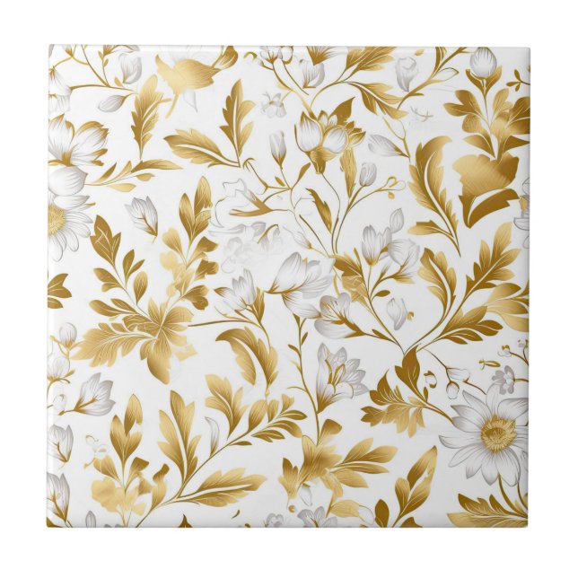 Gold-Blätter Fliese (Vorderseite)