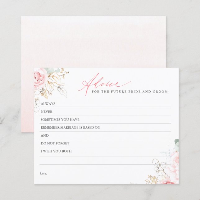 Gold Blätter Grüne Elegante Rosa Adventure Card (Vorne/Hinten)