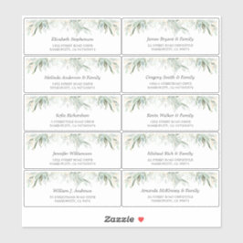 Gold Blätter Grüne Gastnamen Adressenmarken Aufkleber