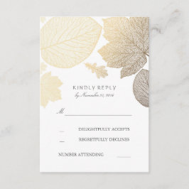 Gold-Blätter Hochzeit im Herbst RSVP-Karten RSVP Karte