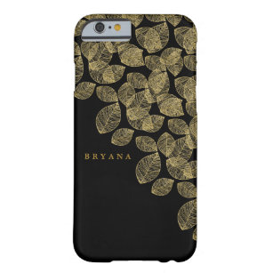 Gold Blätter Schwarzer Herbst Elegance Barely There iPhone 6 Hülle