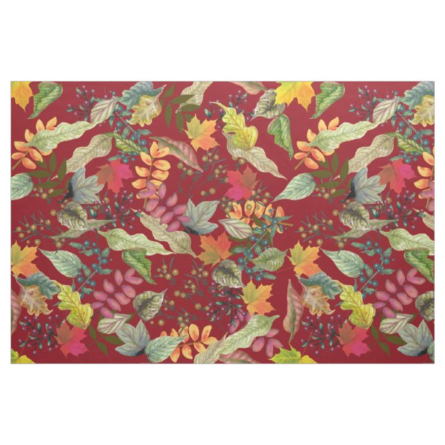 Gold-Blätter und Berries | Herbstfarben | Herbst Stoff (Fat Quarter (45,7 x 55,9 cm))