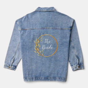 Gold Blätter Wedding Denim Jacket Jeansjacke