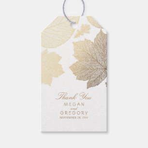 Gold Blätter Weiße Hochzeit im Herbst Geschenkanhänger