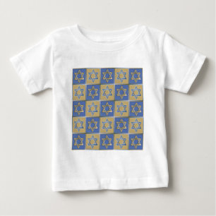 Gold Blau Davidstern-Kunstpaneele Baby T-shirt