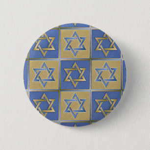 Gold Blau Davidstern-Kunstpaneele Button
