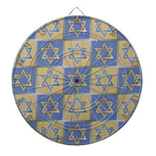 Gold Blau Davidstern-Kunstpaneele Dartscheibe
