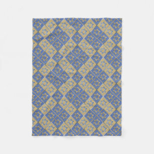Gold Blau Davidstern-Kunstpaneele Fleecedecke
