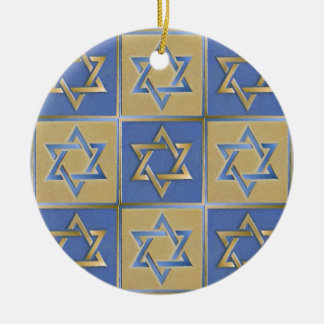 Gold Blau Davidstern-Kunstpaneele Keramik Ornament