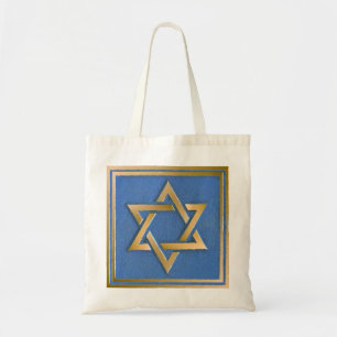 Gold Blau Davidstern Kunstpanel Tragetasche