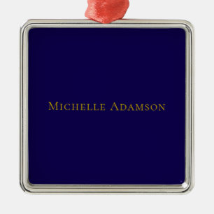 Gold & Blau Farbe Professionell Schlicht Modern Ornament Aus Metall