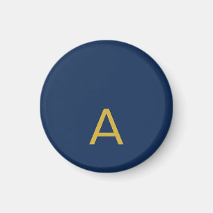 Gold & Blau Farbiges Monogramm Professioneller Anf Magnet