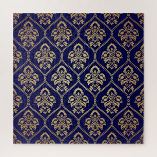 Gold & Blau: Luxus-Damaskus Puzzle
