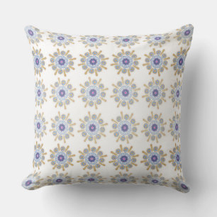 Gold Blau Mandala-Blume Kissen