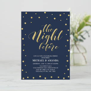 Gold & Blau Moderne Typografie Probe-Dinner I Einladung