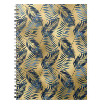 Gold Blau Palmblatt Journal 