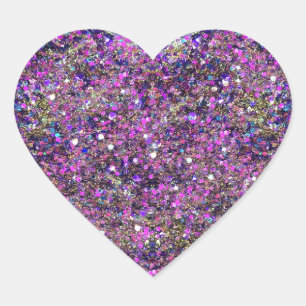 Gold Blau Pink Glitter Leere Vorlage Modern Chic Herz-Aufkleber