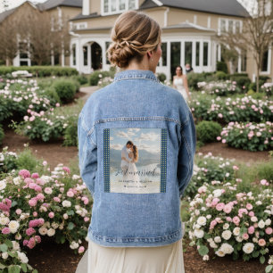 Gold & Blau Punkte personalisierte Hochzeit Jeansjacke