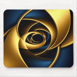 gold blau spiral abstrakt wirbel muster luxus ge mousepad