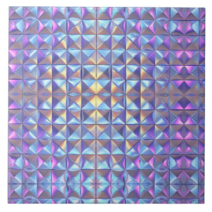 Gold, Blau und Lila Irisierende Geometrische 2 Fliese