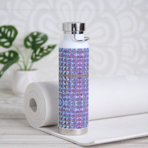Gold, Blau und Lila Irisierende Geometrische 2 Trinkflasche