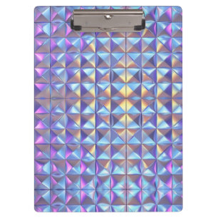 Gold, Blau und Lila Irisierendes Geometrisches 2 Klemmbrett