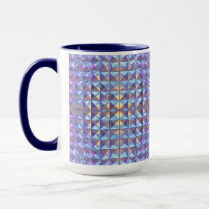 Gold, Blau und Lila Irisierendes Geometrisches 2 Tasse