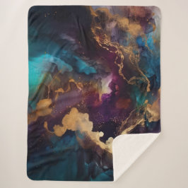 Gold, Blau und Lila Sherpa Blanket Sherpadecke