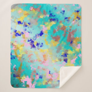 Gold, blau, weiß, gold, textiles Muster, Poster Sherpadecke