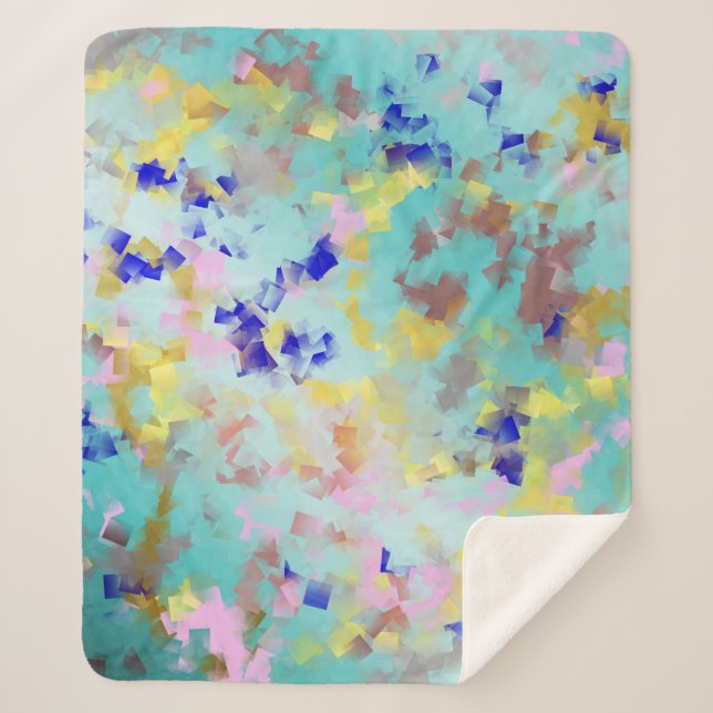 Gold, blau, weiß, gold, textiles Muster, Poster Sherpadecke (Vorderseite)