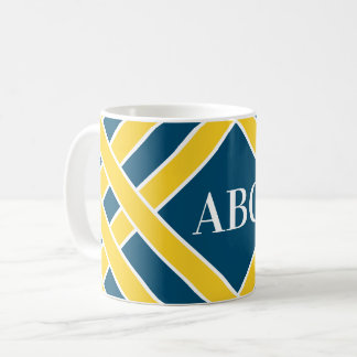 Gold/blaue/weiße Bänder, Streifen, fertigen Kaffeetasse